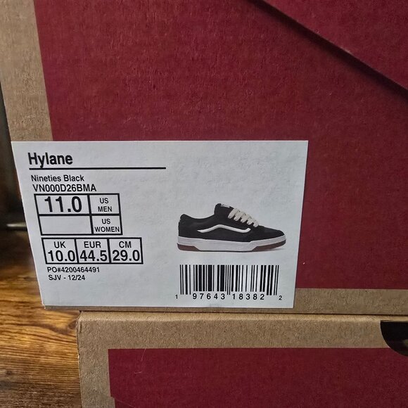 Vans Hylane Skate Sneakers Shoes Black/White/Gum VN000D26BMA Mens 11 US NEW - Picture 10 of 10